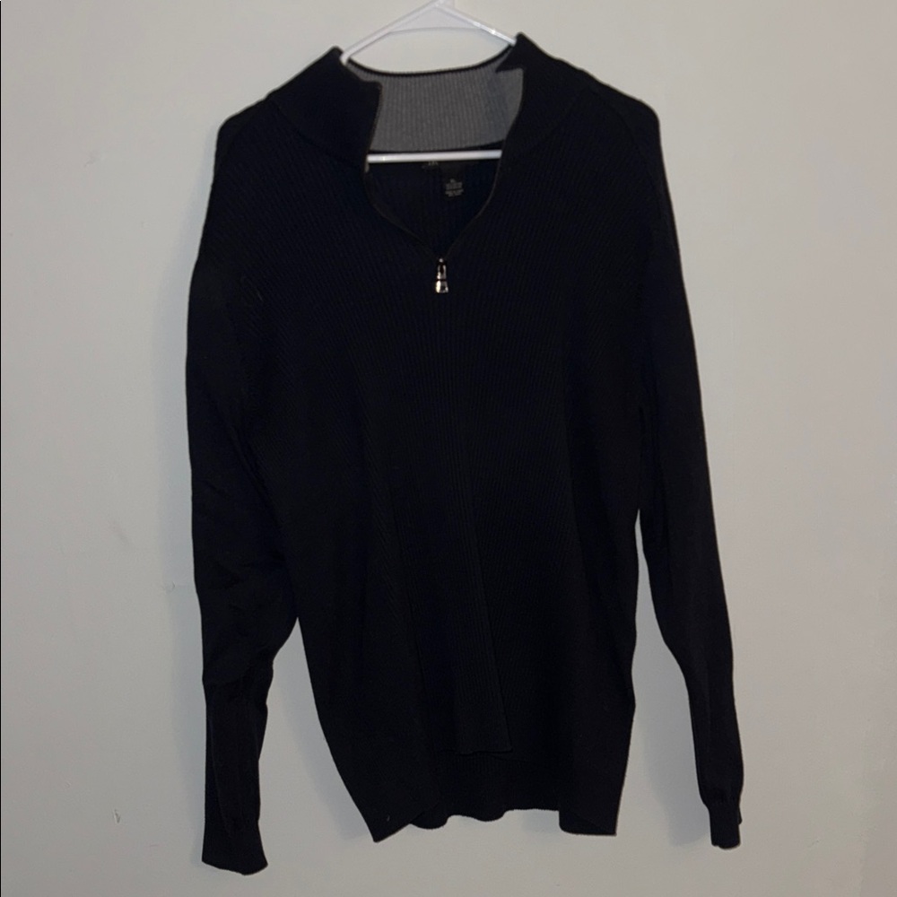 Classic Black Half-Zip Sweater